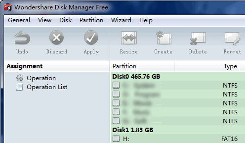 Wondershare Disk Manager Portable