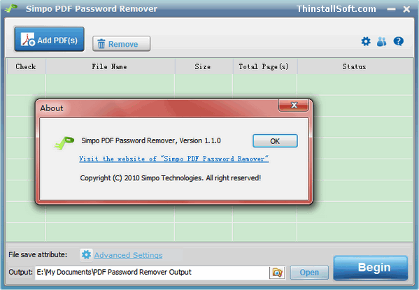 Simpo PDF Password Remover
